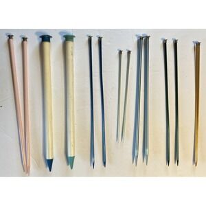 Vtg Knitting Needle Boye & Susan Bates &Unmarked Sizes 6 7‎ 9 10 13 35 USA
